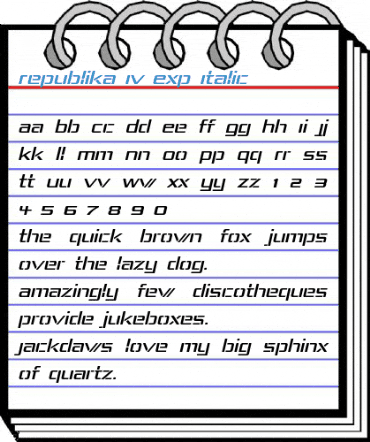 Republika IV Exp Italic Font