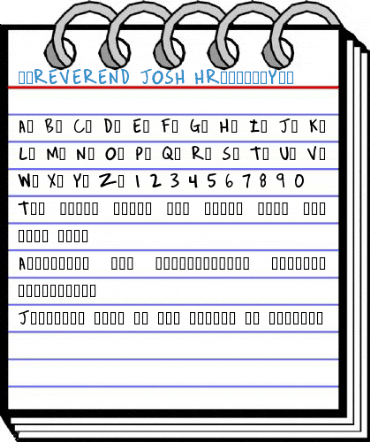 boREVEREND JOSH HRegularYep Font