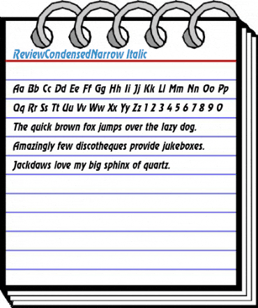 ReviewCondensedNarrow Italic Font