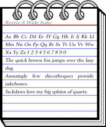 Revive 8 Wide Italic Font