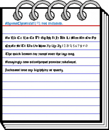 RhymeChronicle1494 not included. Font