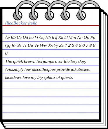 RicoBecker Italic Font