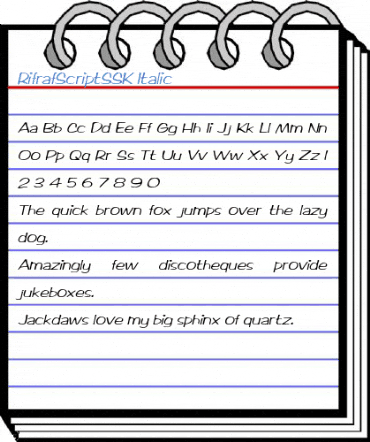 RifrafScriptSSK Italic Font