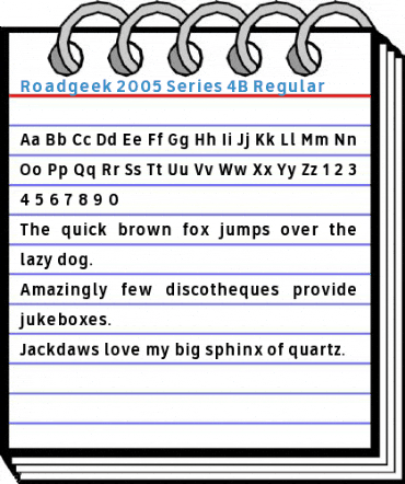 Roadgeek 2005 Series 4B Regular Font