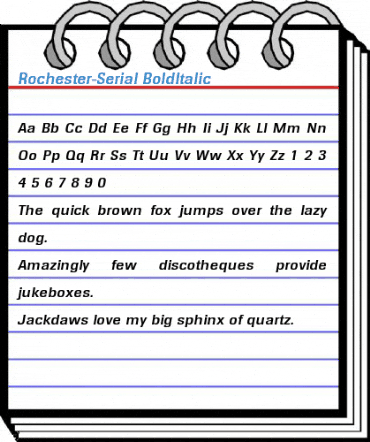 Rochester-Serial BoldItalic Font