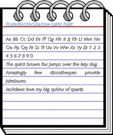 RogerBeckerShadow-Light Italic Font