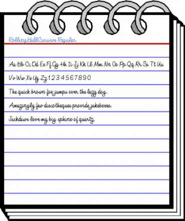 RollingBallCursive Regular Font