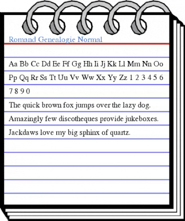 Romand Genealogie Normal Font