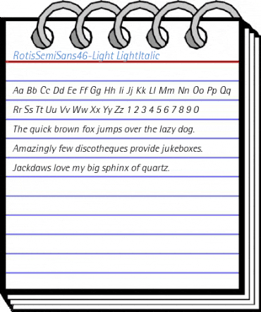 RotisSemiSans46-Light LightItalic Font