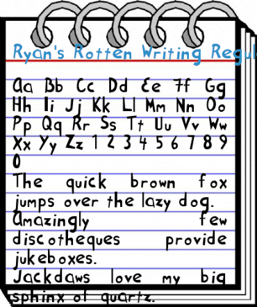 Ryan's Rotten Writing Regular Font