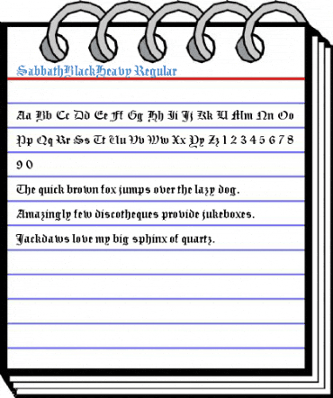 SabbathBlackHeavy Regular Font