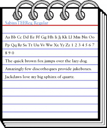 SabiusTEEReg Regular Font