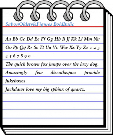 SabonOldstyleFigures BoldItalic Font