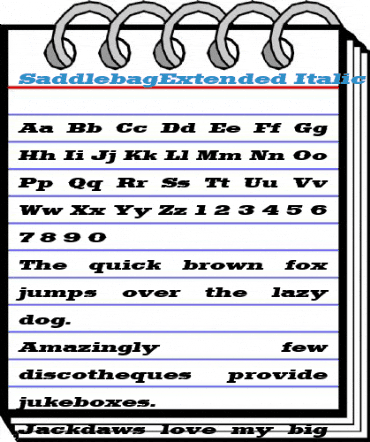 SaddlebagExtended Italic Font
