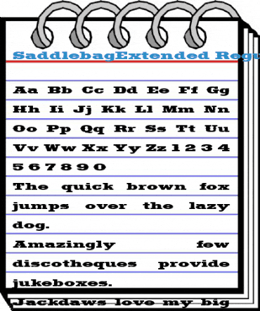 SaddlebagExtended Regular Font