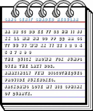 Sans Serif Shaded Regular Font