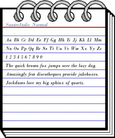 SanteeItalic Normal Font