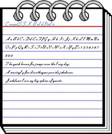 CoronetSSK BoldItalic Font