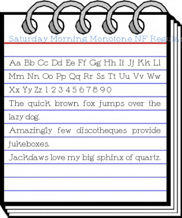 Saturday Morning Monotone NF Regular Font