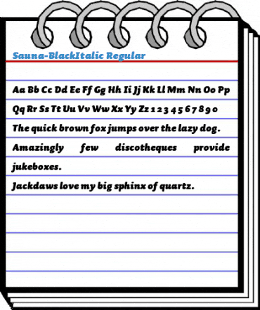 Sauna-BlackItalic Regular Font