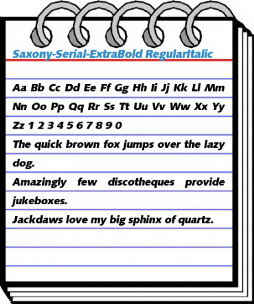 Saxony-Serial-ExtraBold RegularItalic Font