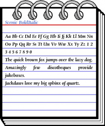 Scenic BoldItalic Font