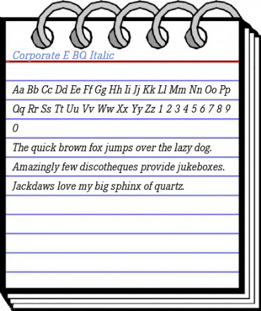 Corporate E BQ Italic Font