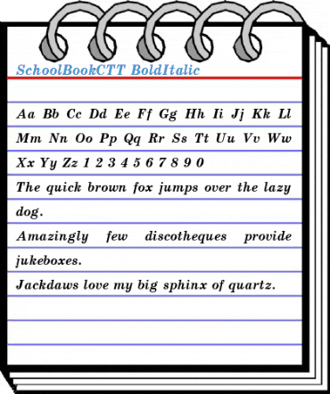 SchoolBookCTT BoldItalic Font
