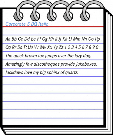 Corporate S BQ Italic Font