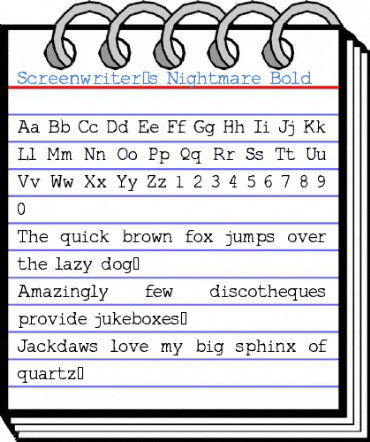 Screenwriter's Nightmare Font