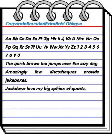 CorporateRoundedExtraBold Oblique Font