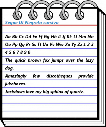 Segoe UI Negreta cursiva Font