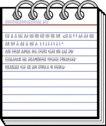 SeriFractionsVertical Plain Font