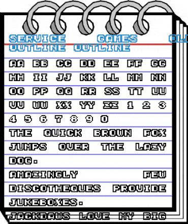 Service Games Oldskool Outline Outline Font