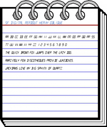 SF Digital Readout Heavy Oblique Font
