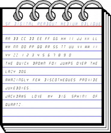 SF Digital Readout Medium Oblique Font