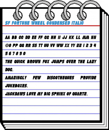 SF Fortune Wheel Condensed Italic Font