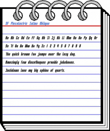 SF Piezolectric Inline Oblique Font
