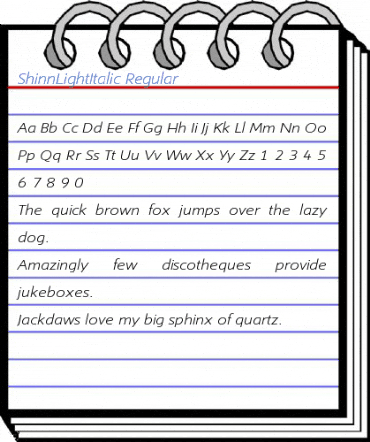 ShinnLightItalic Regular Font
