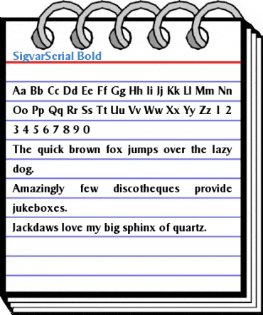 SigvarSerial Font