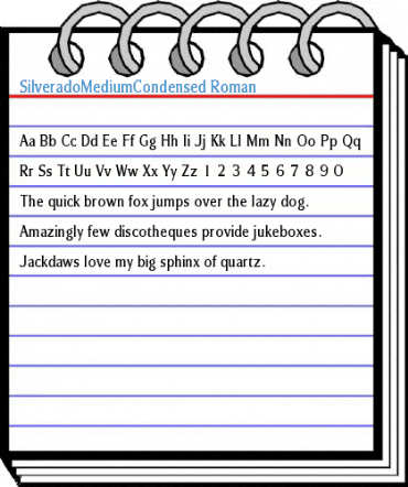 SilveradoMediumCondensed Roman Font