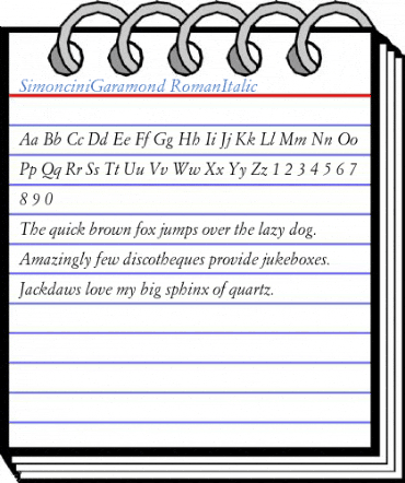 SimonciniGaramond RomanItalic Font