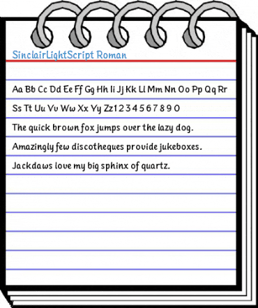 SinclairLightScript Roman Font