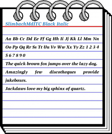 SlimbachMdITC Black Italic Font