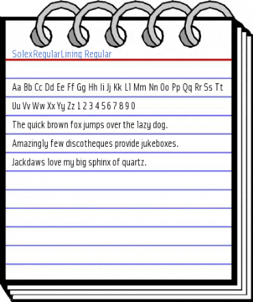 SolexRegularLining Regular Font