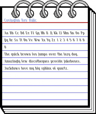 Covington Rev Italic Font
