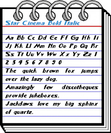 Star Cinema Bold Italic Font