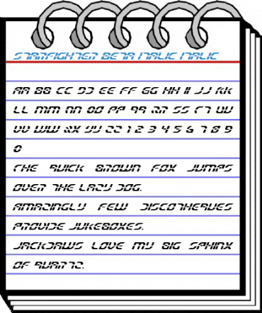 Starfighter Beta Italic Font