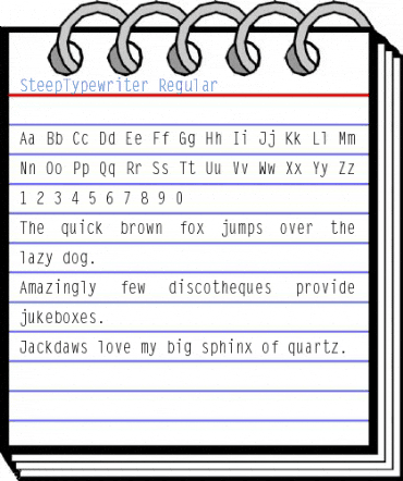 SteepTypewriter Regular Font
