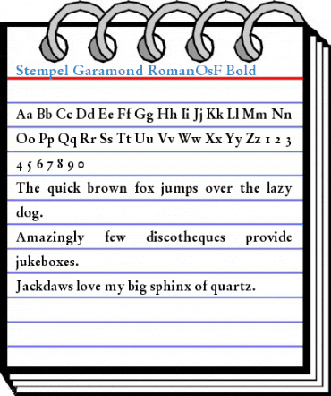 Stempel Garamond RomanOsF Bold Font